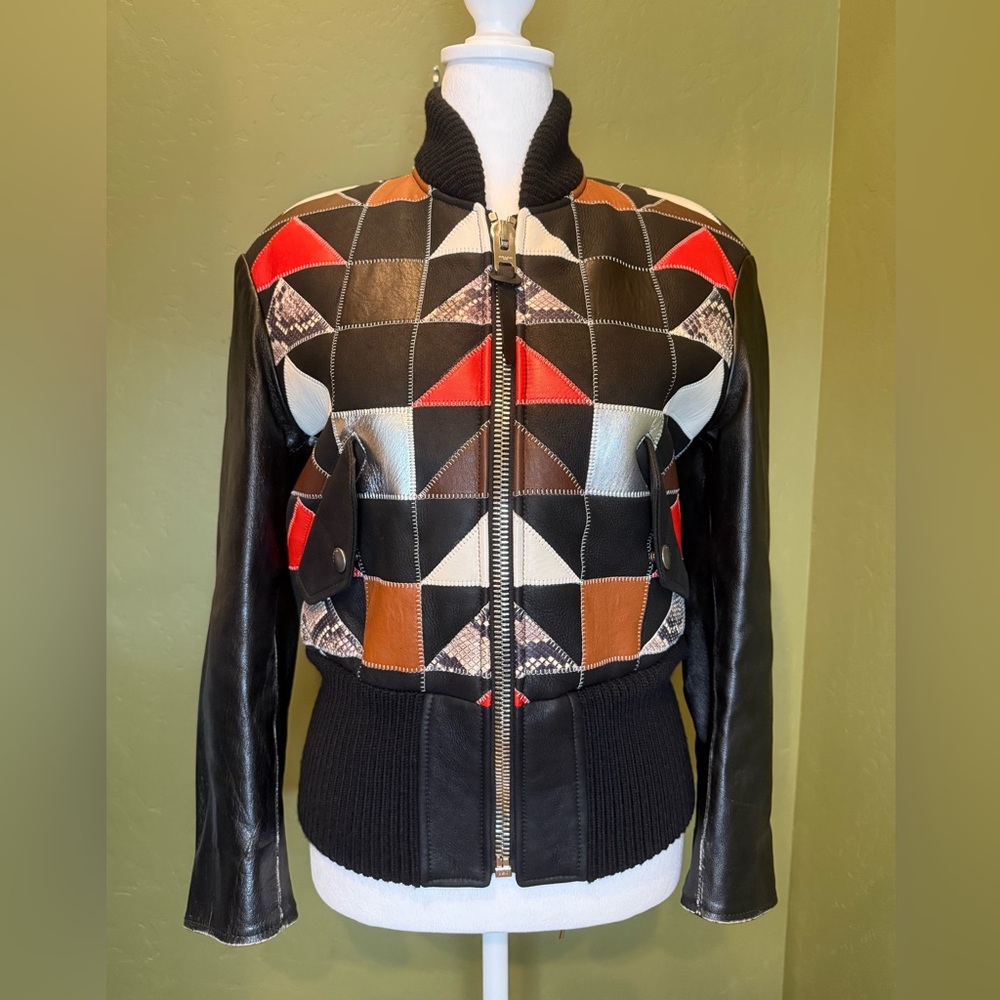 Coach 1941 Patchwork Leather Bomber Jacket Shearl… - image 5